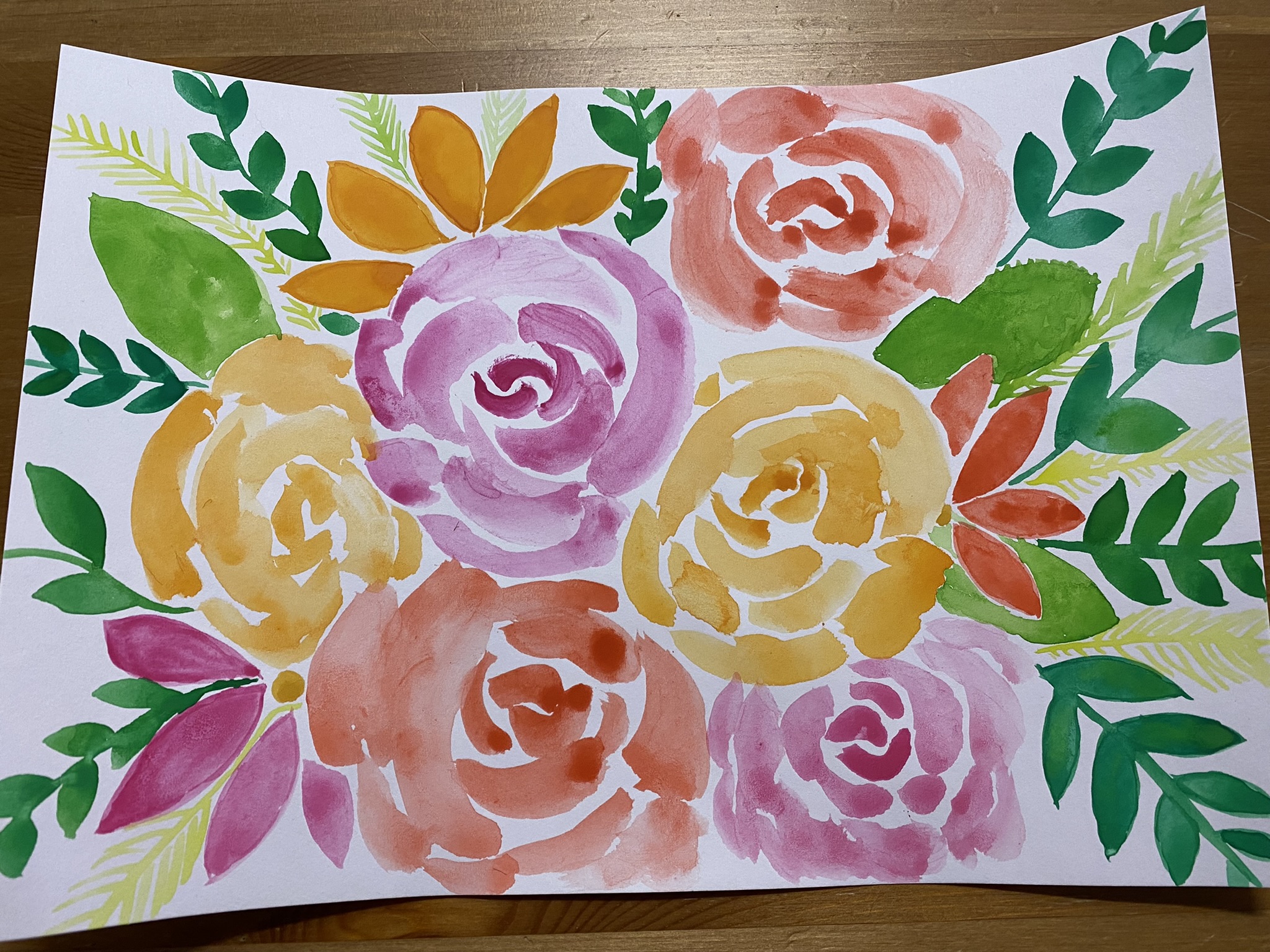 Akvarelové barvy - růže malované akvarelem