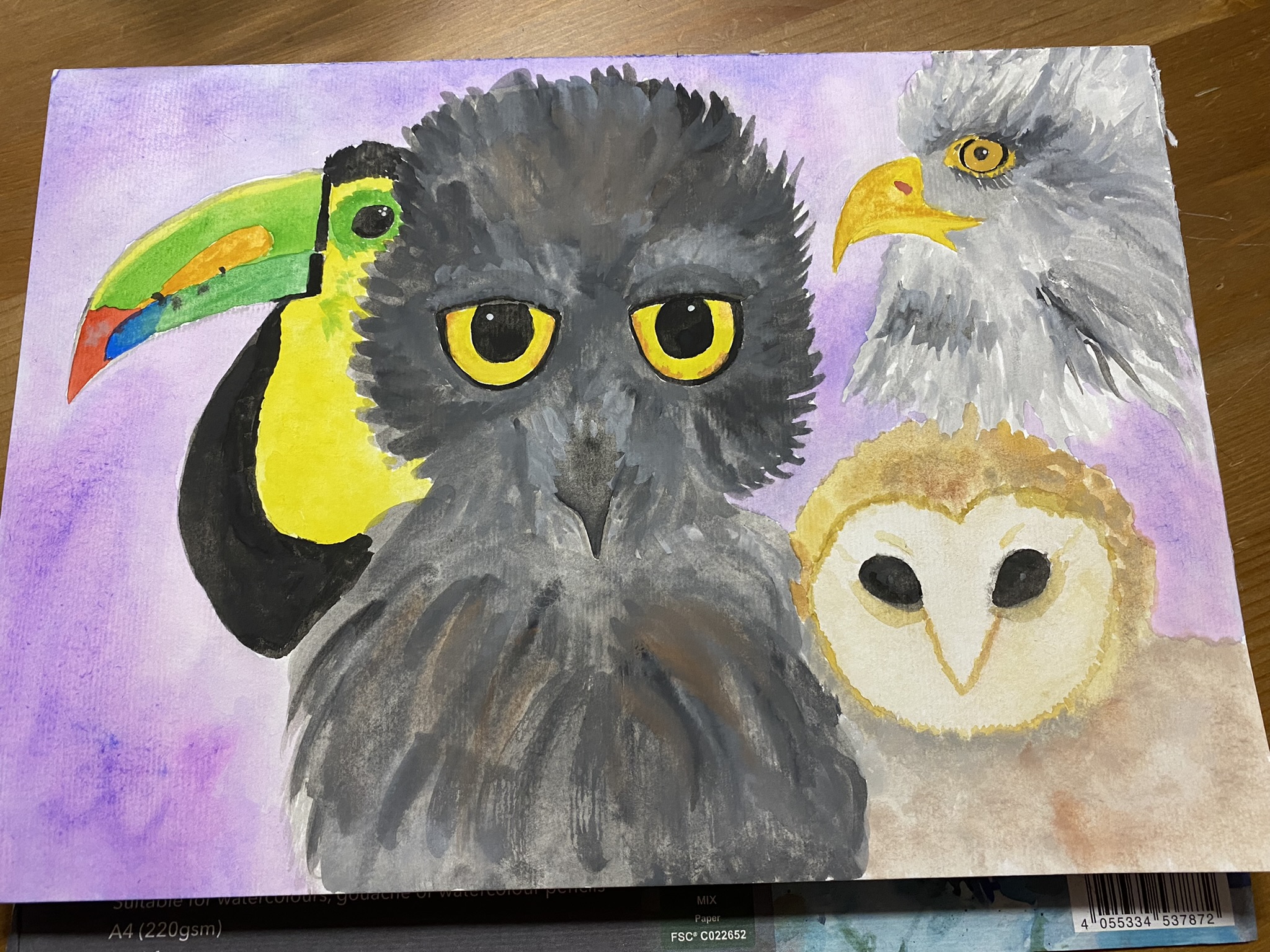 Malování akvarelovými barvami - ptactvo