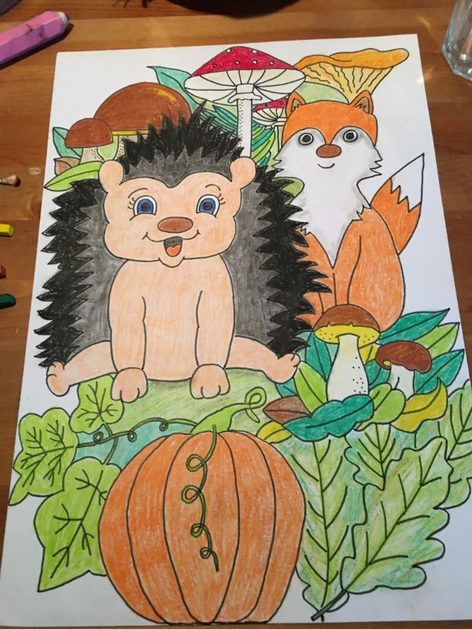 Malujeme podzimní zvířátka - pastely